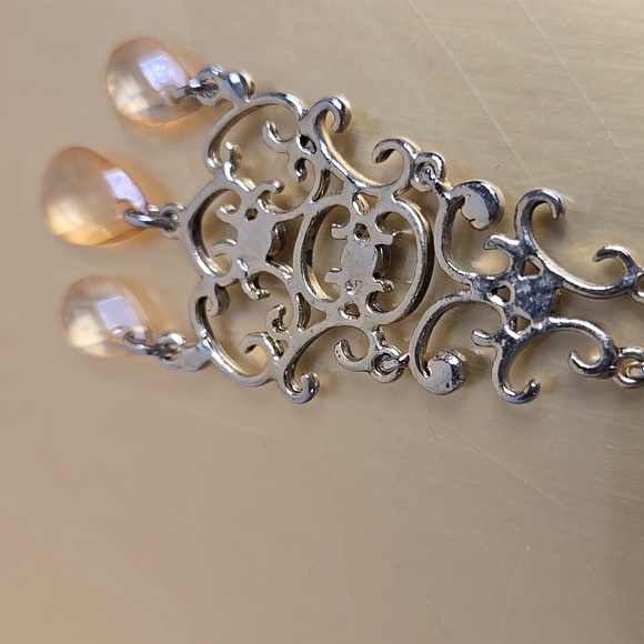 Elegant Gold Tone Chandelier Earrings - Picture 15 of 17